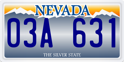 NV license plate 03A631