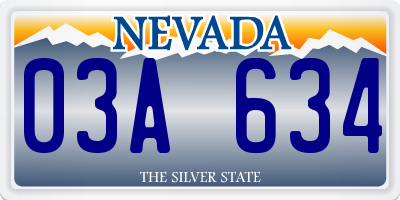 NV license plate 03A634