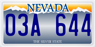 NV license plate 03A644