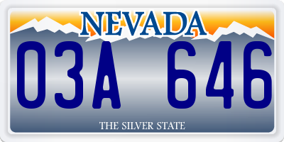 NV license plate 03A646