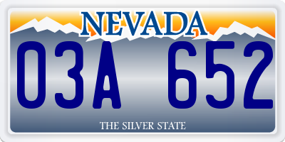 NV license plate 03A652