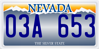 NV license plate 03A653