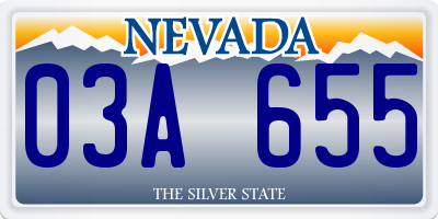 NV license plate 03A655