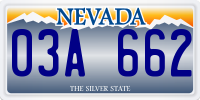 NV license plate 03A662