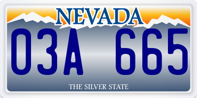 NV license plate 03A665