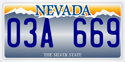 NV license plate 03A669