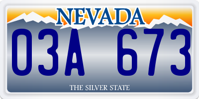 NV license plate 03A673