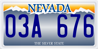 NV license plate 03A676