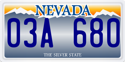 NV license plate 03A680