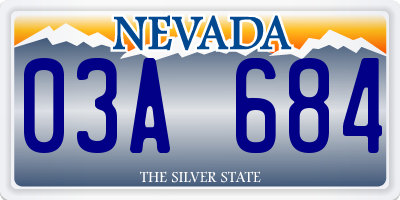 NV license plate 03A684