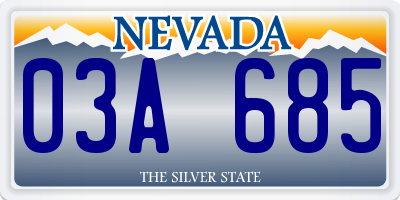 NV license plate 03A685