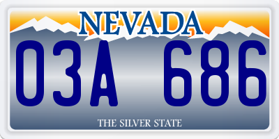 NV license plate 03A686