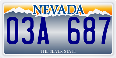 NV license plate 03A687