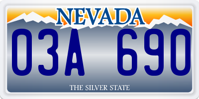 NV license plate 03A690