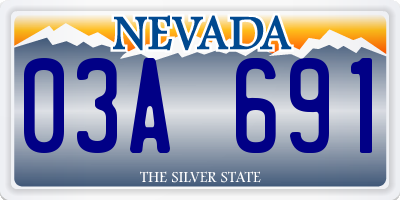 NV license plate 03A691