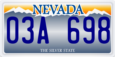 NV license plate 03A698