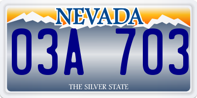 NV license plate 03A703