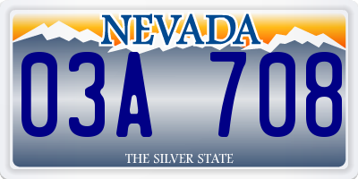NV license plate 03A708