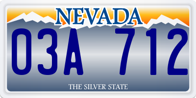 NV license plate 03A712