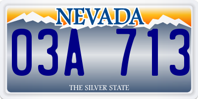 NV license plate 03A713