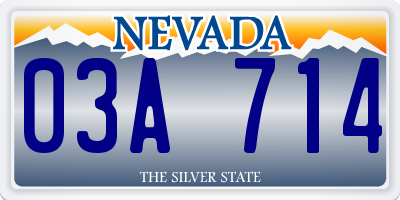 NV license plate 03A714