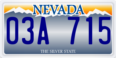 NV license plate 03A715