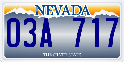 NV license plate 03A717