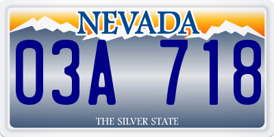 NV license plate 03A718