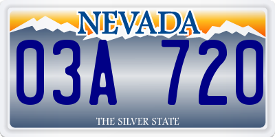 NV license plate 03A720