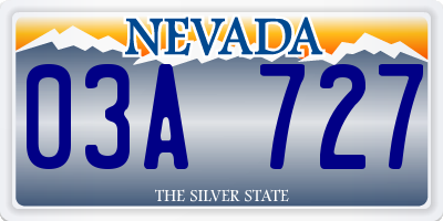 NV license plate 03A727