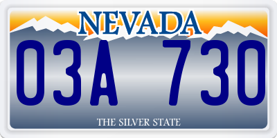 NV license plate 03A730