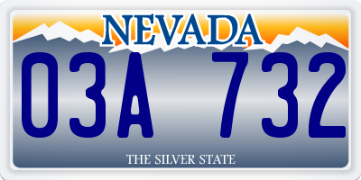 NV license plate 03A732