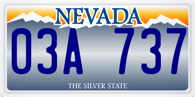 NV license plate 03A737