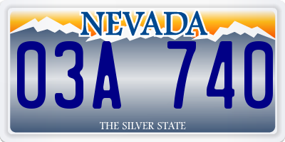 NV license plate 03A740