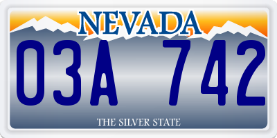 NV license plate 03A742