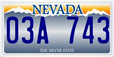 NV license plate 03A743