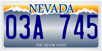 NV license plate 03A745