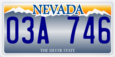 NV license plate 03A746