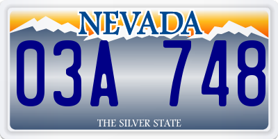 NV license plate 03A748