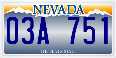 NV license plate 03A751