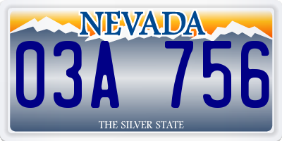 NV license plate 03A756