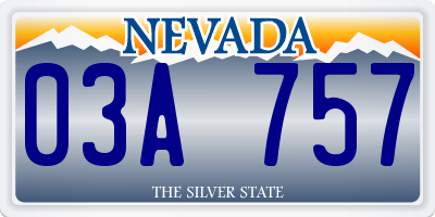 NV license plate 03A757