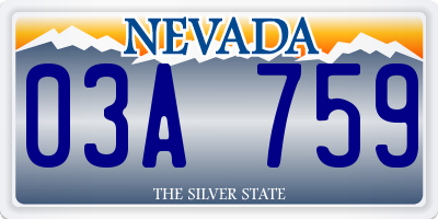 NV license plate 03A759