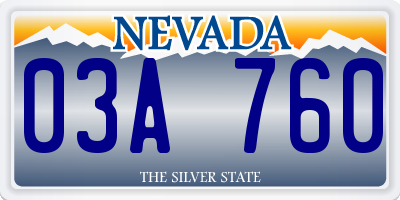 NV license plate 03A760