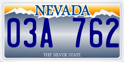 NV license plate 03A762