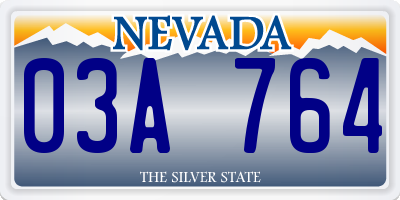 NV license plate 03A764