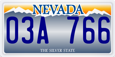 NV license plate 03A766