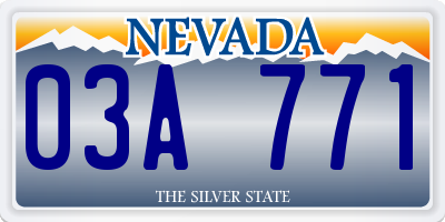 NV license plate 03A771