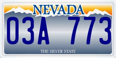 NV license plate 03A773