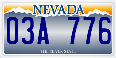 NV license plate 03A776